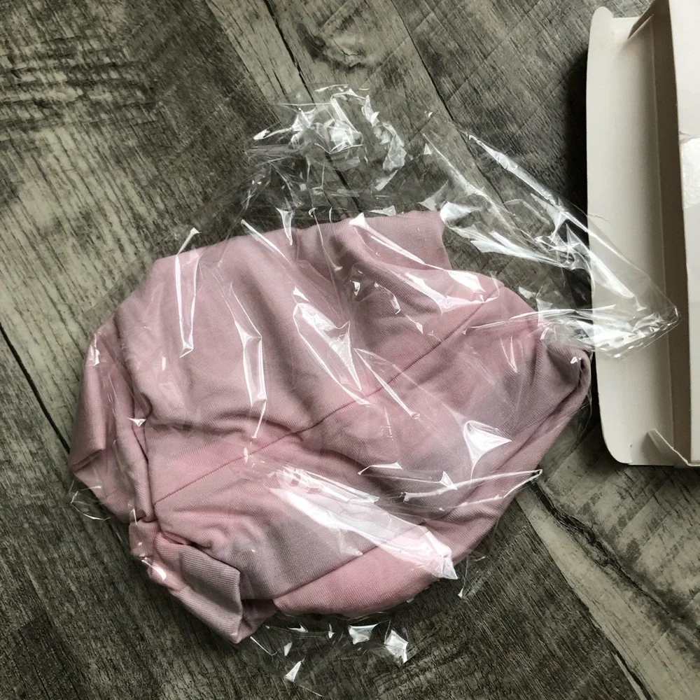 Pink 100% Mulberry Silk Hat For Hair Protection Curly Coil Hair